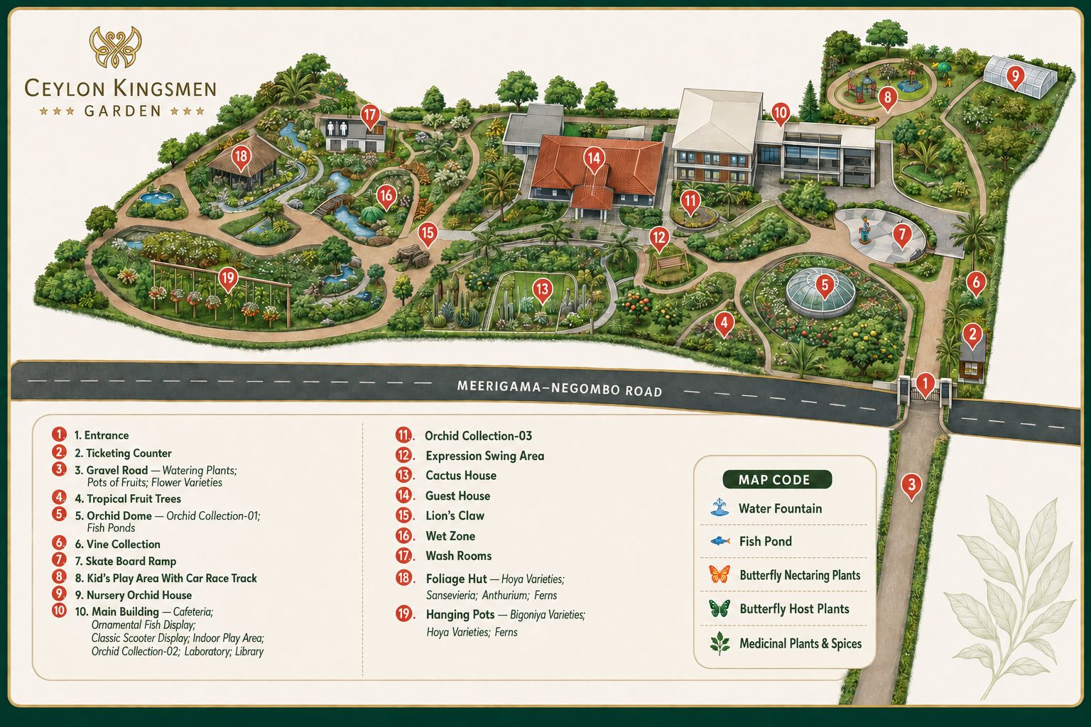 Ceylon Kingsmen Garden Layout Map